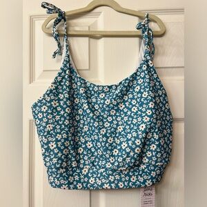Lime Ricki Ocean Floral Swim Crop Top
